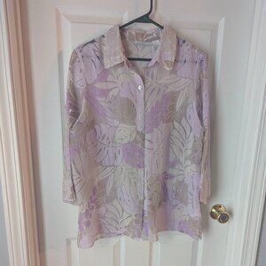 Alfred Dunner purple button down top - 16